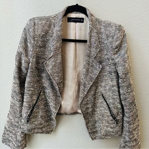 ZARA metallic moto jacket womens M